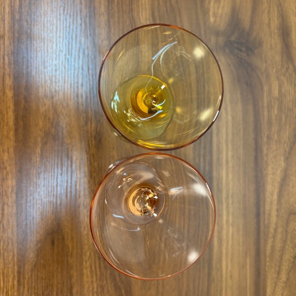 Vintage Martini Glasses Bohemian Style with Twisted Stems Mid Century Lot of Two - Picture 6 of 8